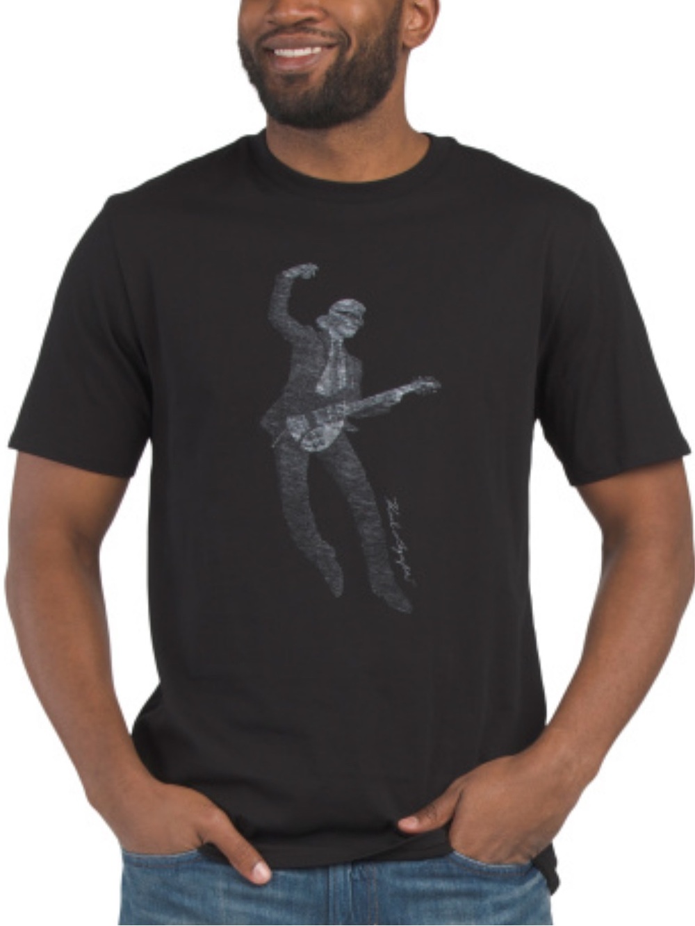 Karl Lagerfeld Black Guitar Man Graphic T-Shirt Size XL
